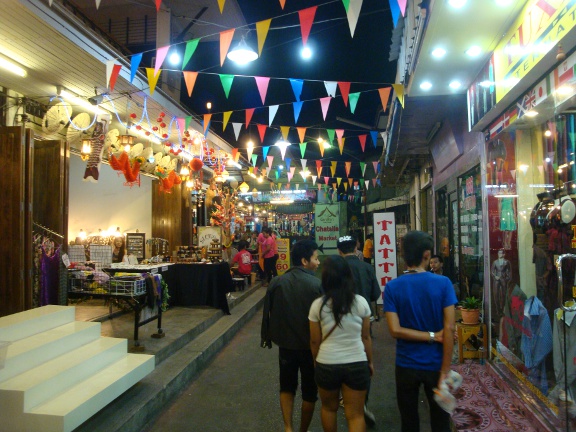 Entrance from the Night Market - after dark view