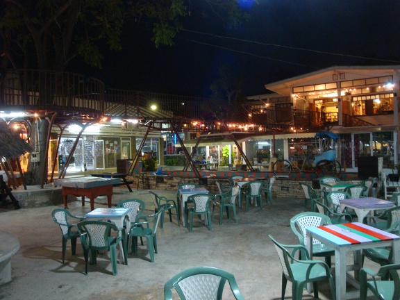 Western end of the market after dark.