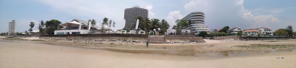 the beach was still not suitable for walking on/bathing unless you wore shoes