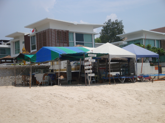 quite a few beach bars/restaurants