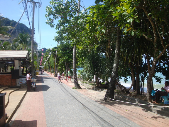There were plenty of bars, restaurants and massage parlours along this stretch of beach road.