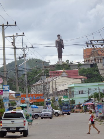 huge Buddha figure at Wat Khao Noi overlooking the Klong Road and Royal Palace