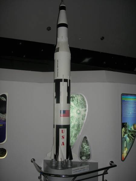 Saturn V rocket model at<br />Museum