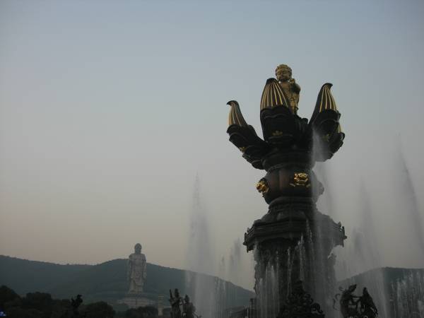 The fountains spray higher