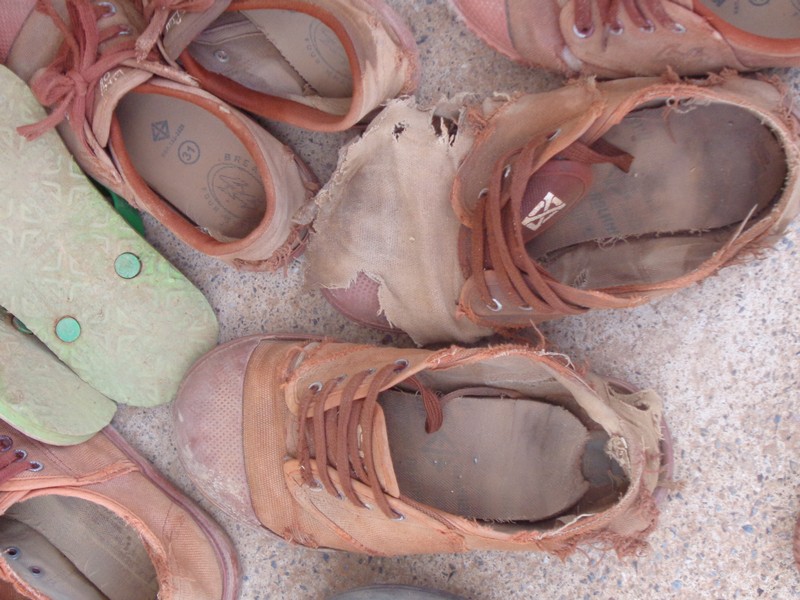 some of the shoes left outside.