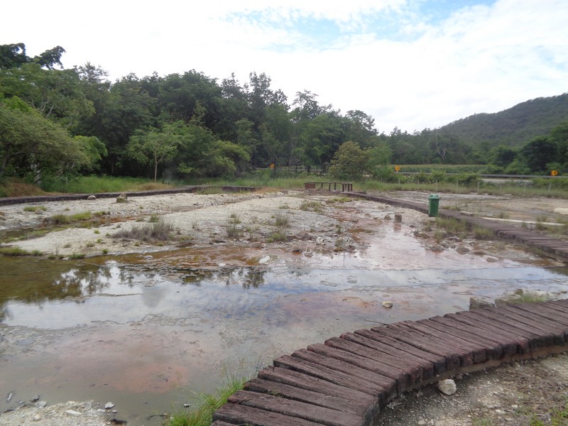 There was a wooden walkway