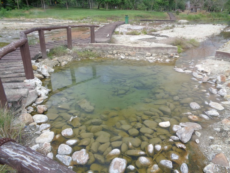 There was a wooden walkway