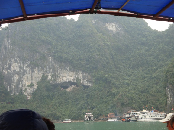 We could see the entrance to the cave high above us