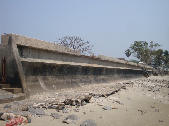 the sea wall had been reconstructed to handle rough seas