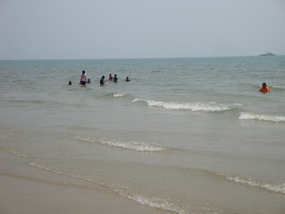 a few Thai bathers