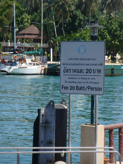 paid our 20 Baht (40p) to keep Phi Phi Island clean