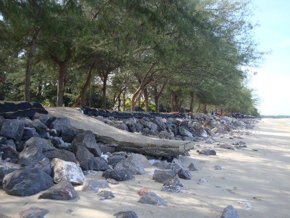 a lot of boulders had been strategically placed