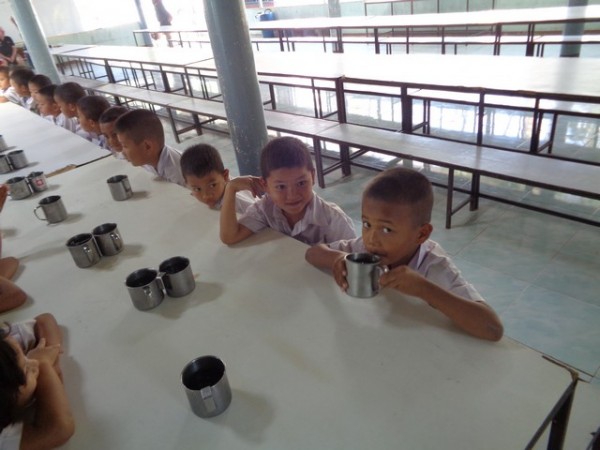 they all proceeded to sit very quietly at 2 dining tables