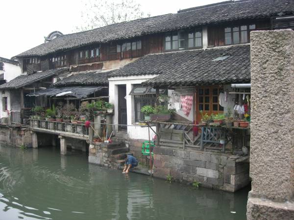 ancient canal and buildings