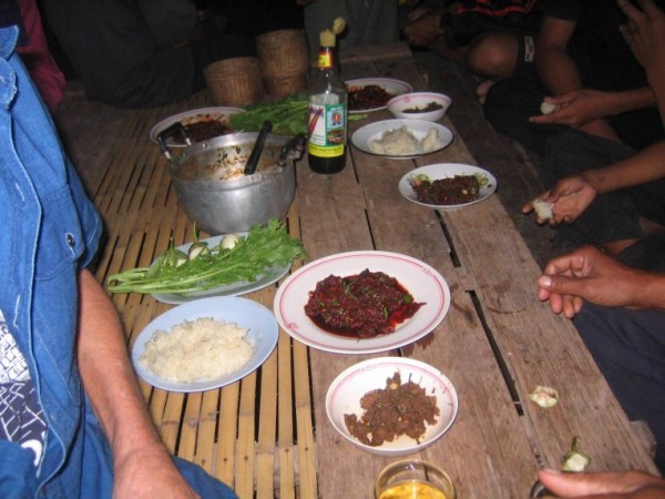 Rice reaping meal at the end of the day.jpg