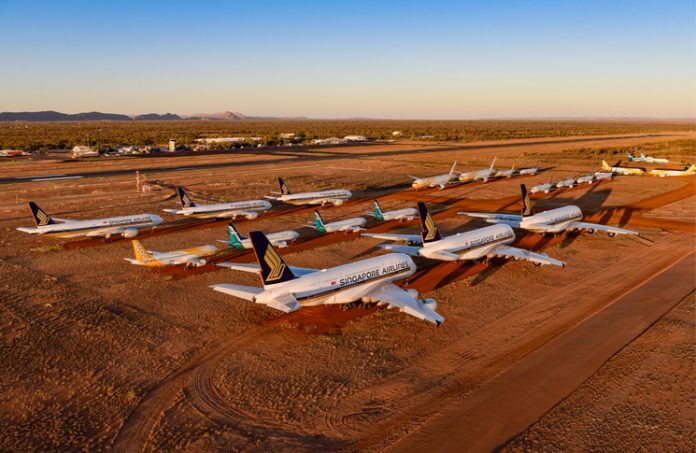 image: International fleet stored at Alice Springs © Steve Strike